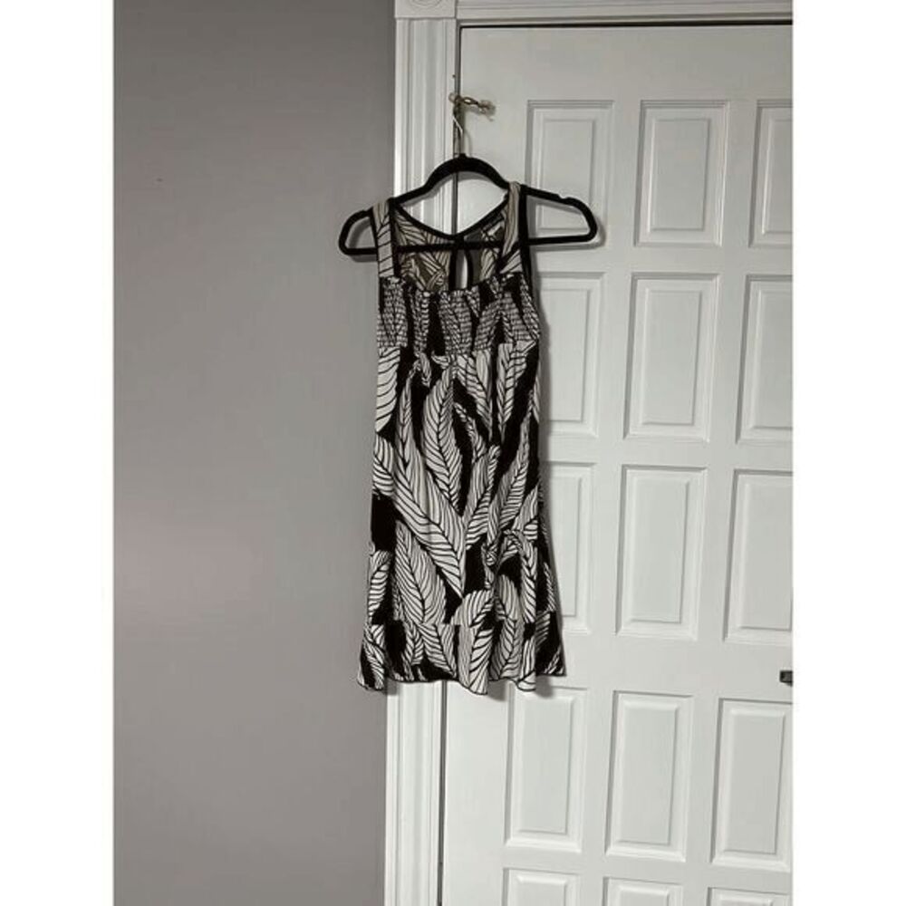 White and Brown Floral Dress‎